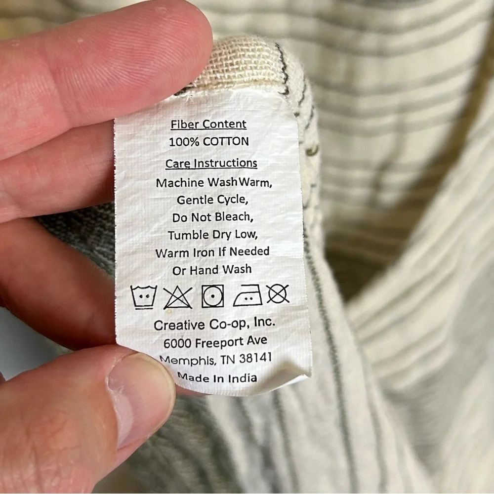 Striped‎ Halter Apron Pocket 100% Cotton Linen Blend Minimalist Backyard grill